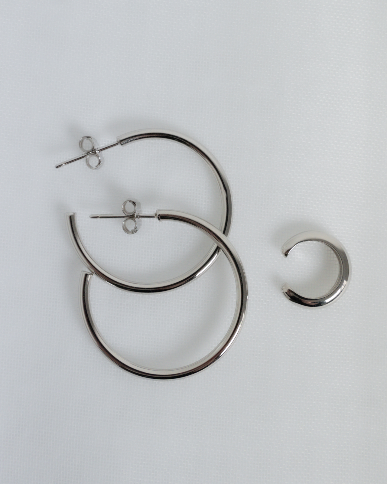 Varianten: Set Simple Hoop und Simple Earcuff Silber
