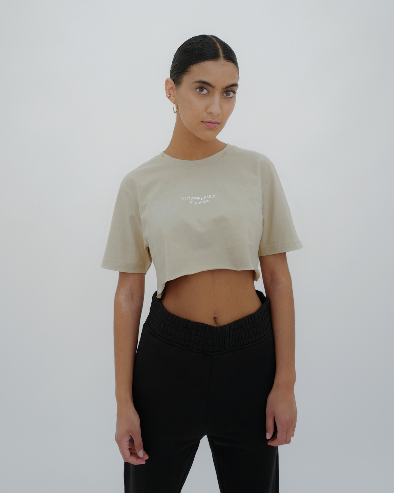 Varianten: in europe Crop T-Shirt Sand