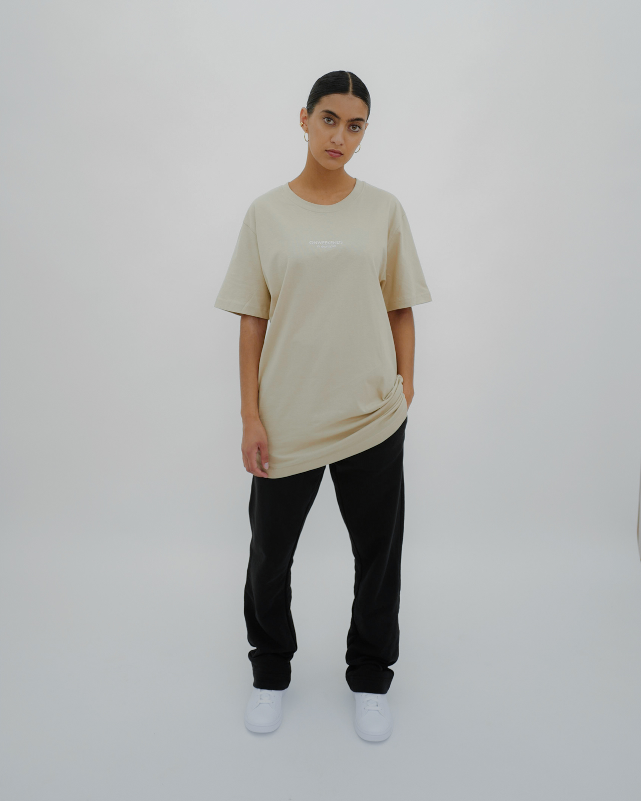 Variations: in europe Oversized T-Shirt Sand