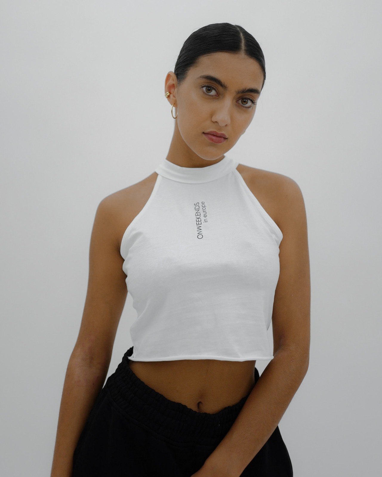 Varianten: in europe Crop Tank Top Weiß
