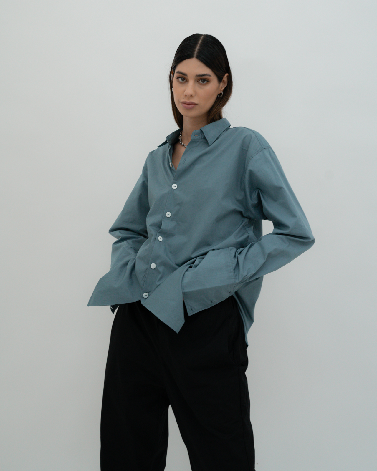 Varianten: The Oversized Shirt Blau